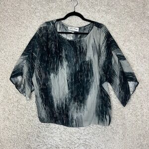 VTG Fifteen Twenty Silk Blouse Womens Large Flowy Whimsigoth Career Artsy